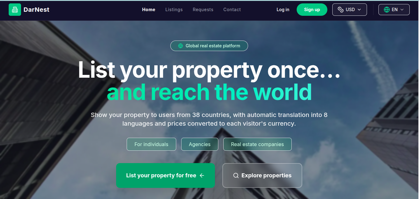 DarNest Platform - Global Real Estate Marketplace